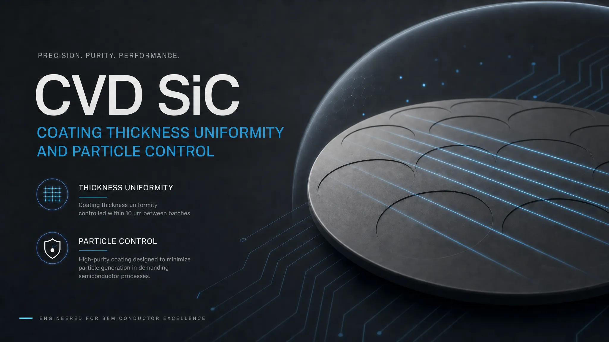 01-03 ВЕТЕК | Основні показники для однорідності товщини покриття CVD SiC і контролю частинок